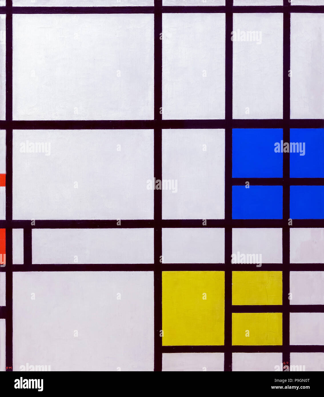 Komposition Nr.11 mit Blau Rot und Gelb, Piet Mondrian, 1940-1942, Albright-Knox Art Gallery, Buffalo, New York, USA, Nordamerika Stockfoto