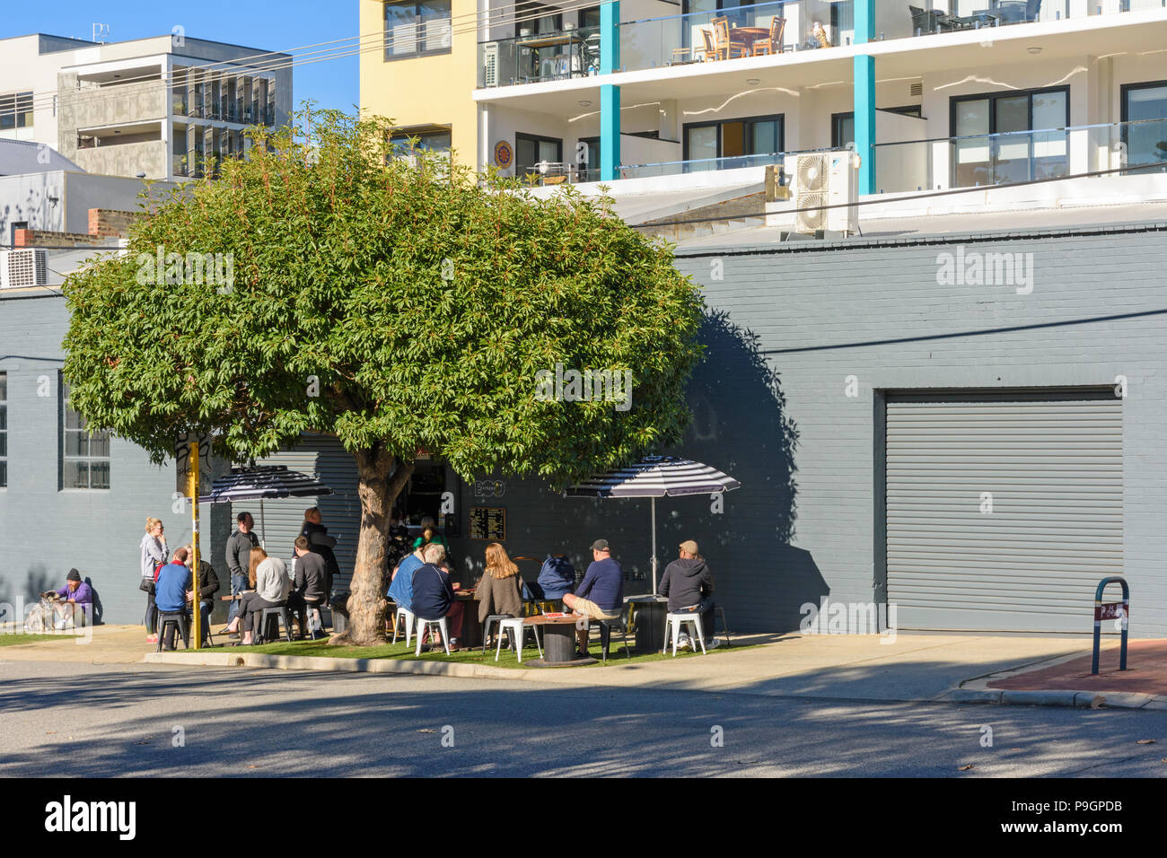 Beliebte buh Espresso, ein winziges Loch in der Wand Coffee Shop in Perth, Western Australia Stockfoto