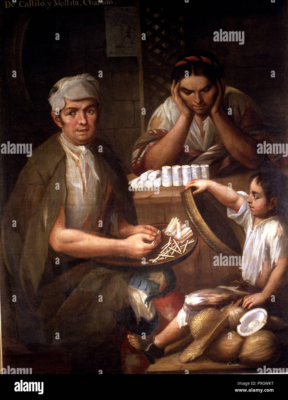 Castas Von Sorry Und Mestiza Chamizo Mixed Rennen Im Spanischen Amerika Familie Um Das Fett Stockfotografie Alamy