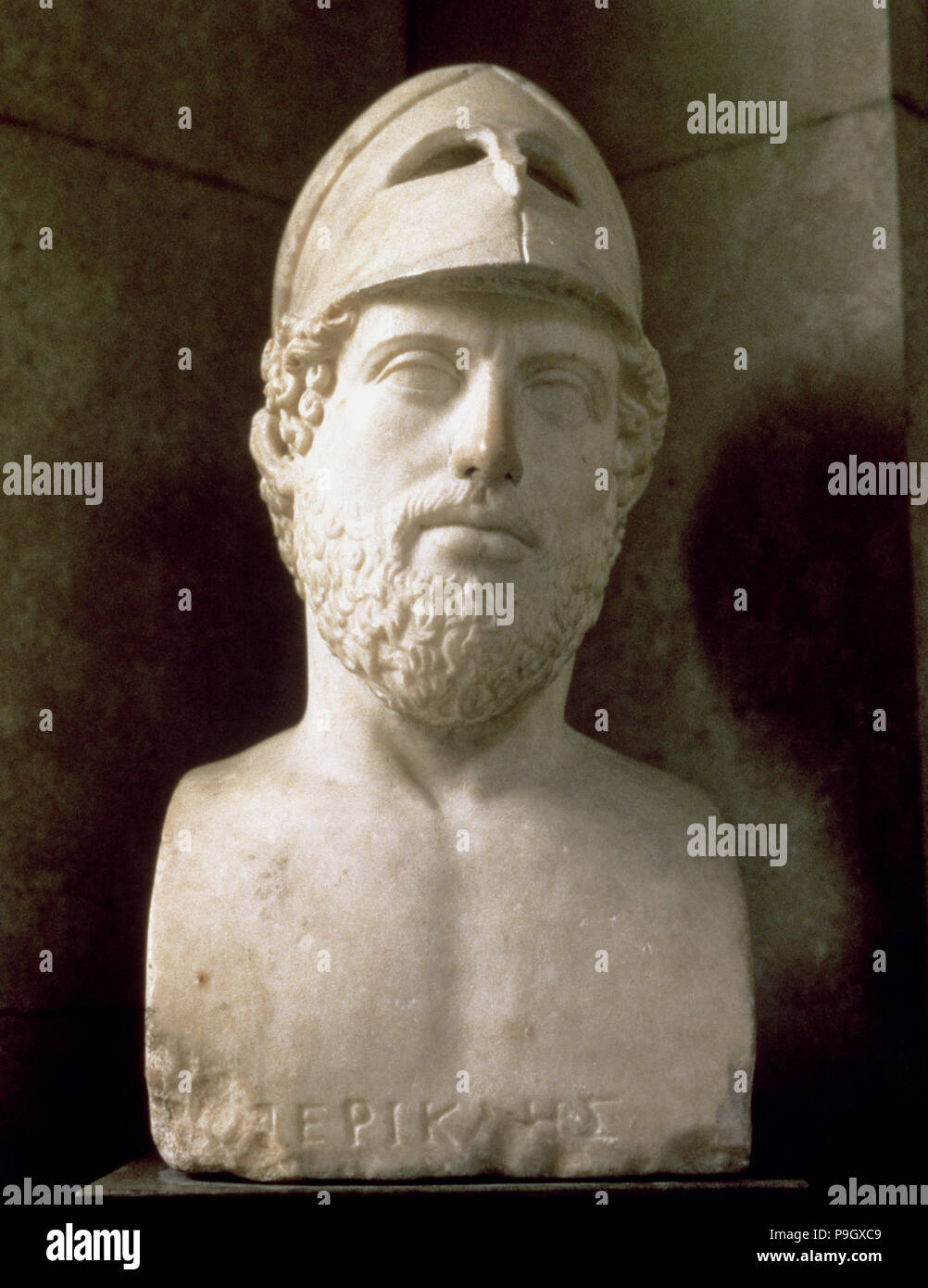 Perikles (495-429 v. Chr.), der Athenischen Staatsmann und Stratege, römische Kopie eines Griechischen Büste, 2. BC. Stockfoto