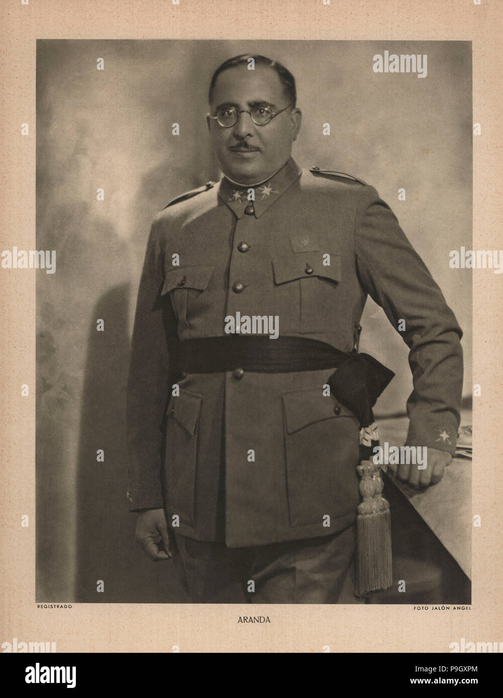 Spanien. Bürgerkrieg (1936-1939). Militär der nationalen Armee. Antonio Aranda Mata (1888-1976). Hea... Stockfoto