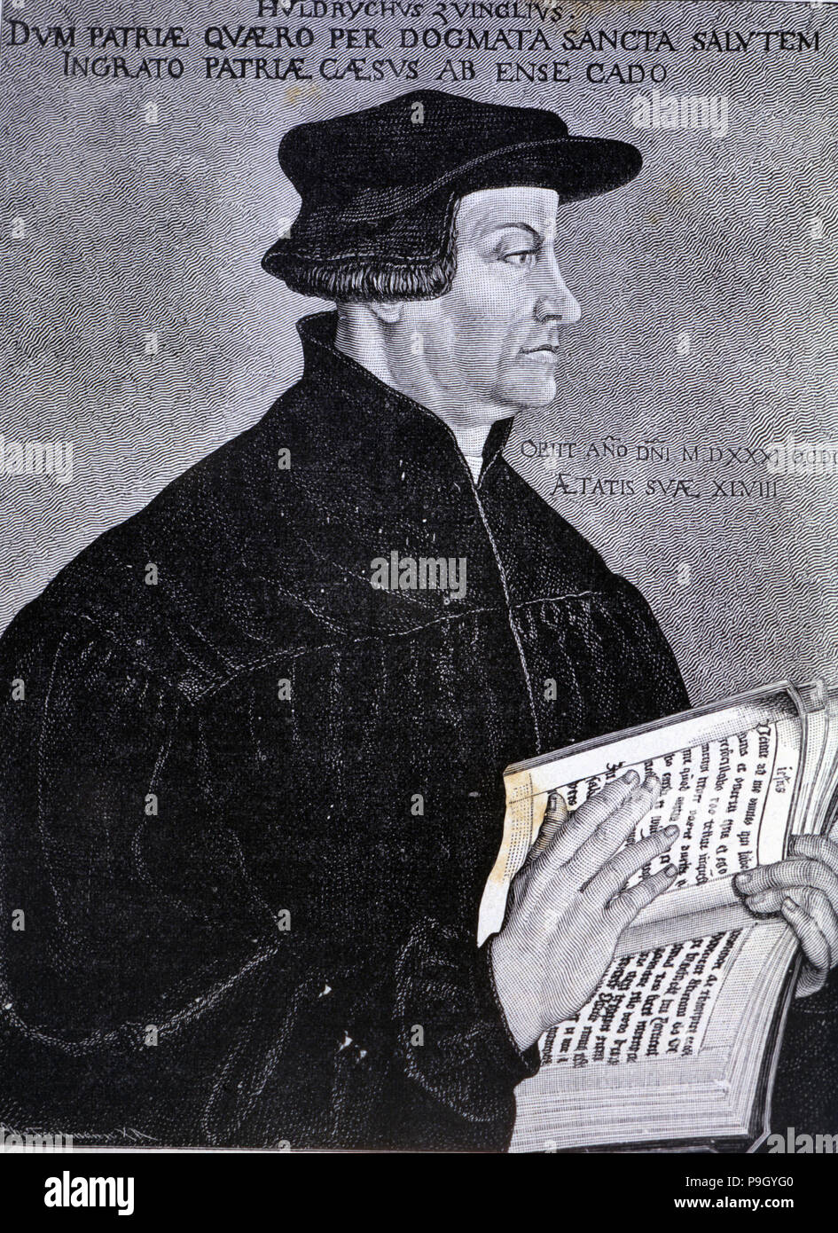 Ulrich Zwingli (1484-1531), Schweizer Reformator. Stockfoto