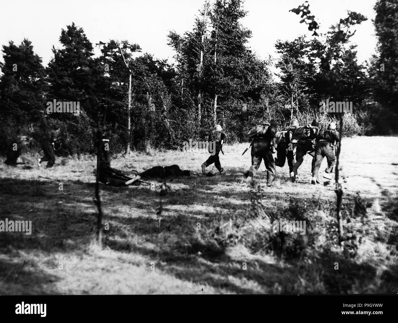 Spanischer Bürgerkrieg 1936-39. Belagerung von Madrid, nationalistischen Truppen auf den Angriff, einem der Kämpfe... Stockfoto