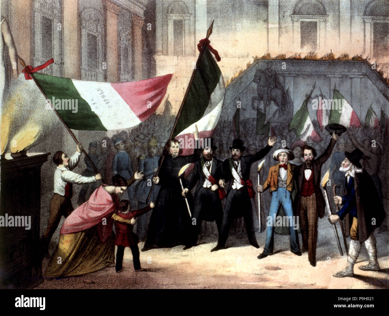 Ausrufung der Römischen Republik, Februar 1849. Stockfoto