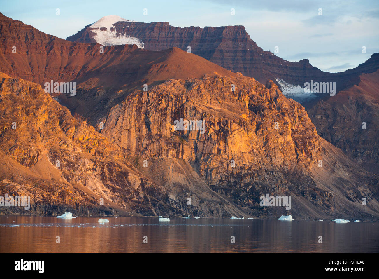 Dramatische arktische Landschaft, Scoresby-sund, Grönland Stockfoto