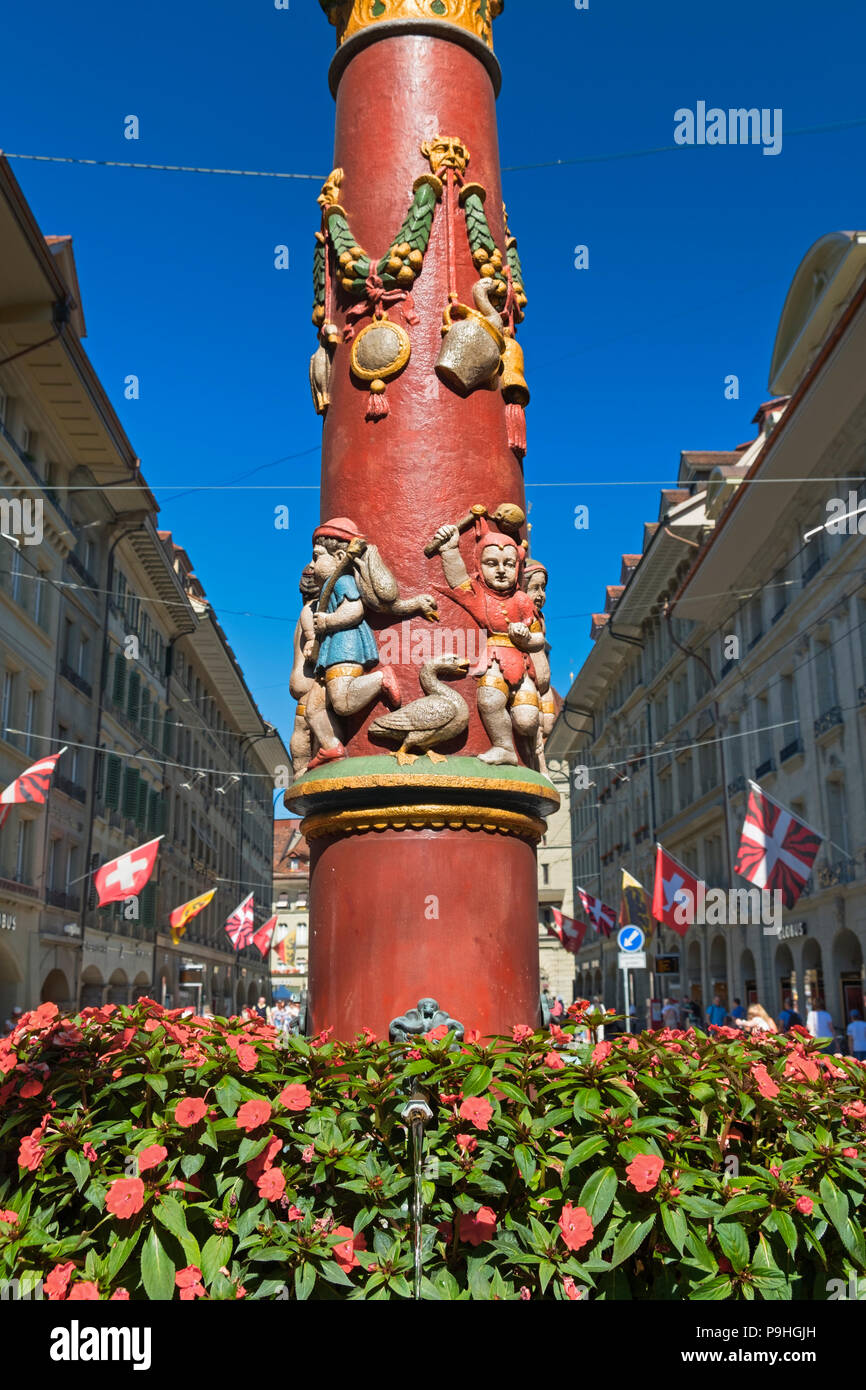 Pfeiferbrunnen Piper Brunnen Altstadt Bern Schweiz Stockfoto