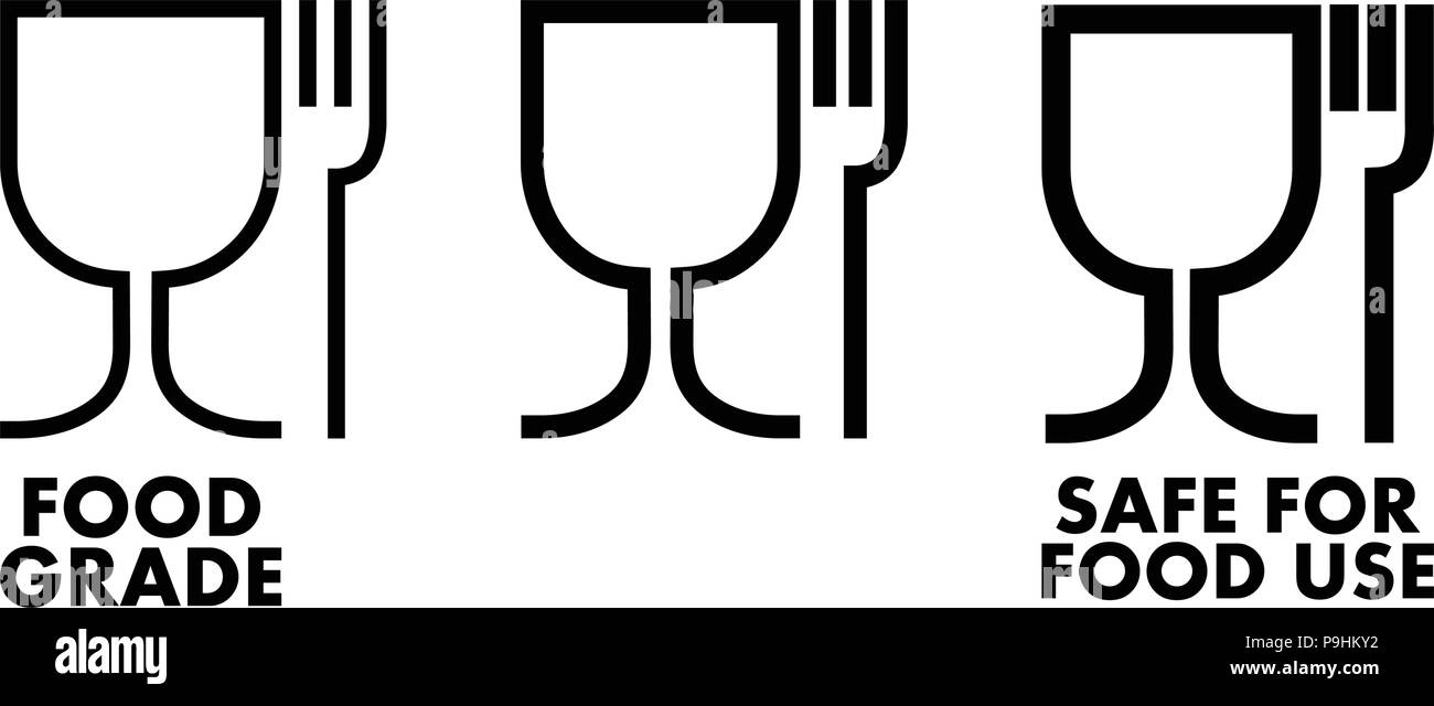 Sichere Lebensmittel Material anmelden. Wein Glas und Gabel Symbol  Bedeutung Kunststoffe ist sicher Stock-Vektorgrafik - Alamy