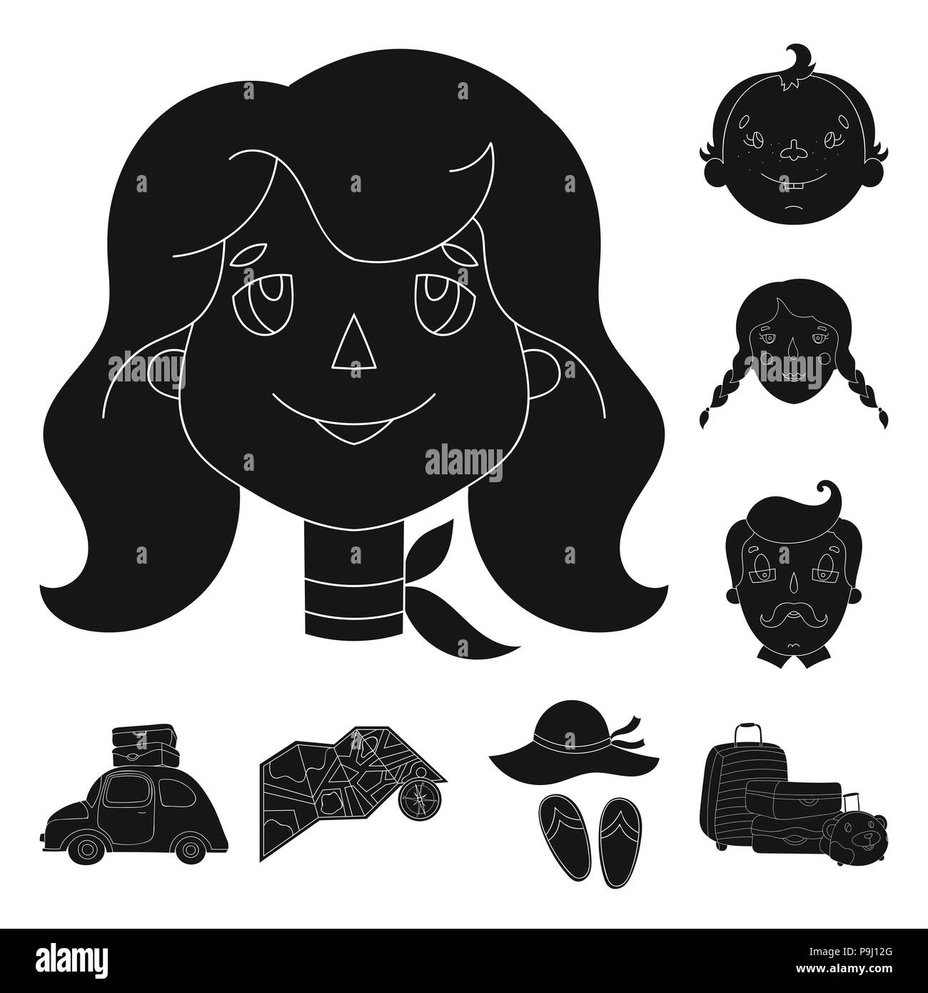 Familienurlaub schwarze Symbole in der Sammlung für Design. Erholung und Ausrüstung. Vektor Symbol lieferbar Abbildung. Stock Vektor Familienurlaub schwarze Symbole in der Sammlung für Design. Erholung und Ausrüstung. Vektor Symbol lieferbar Abbildung. Stock Vektor