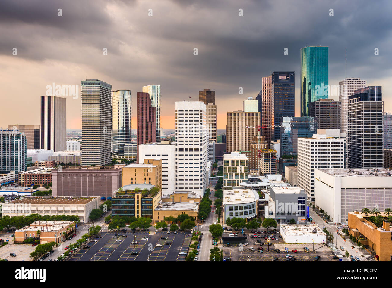 Die Innenstadt von Skyline von Houston, Texas, USA. Stockfoto