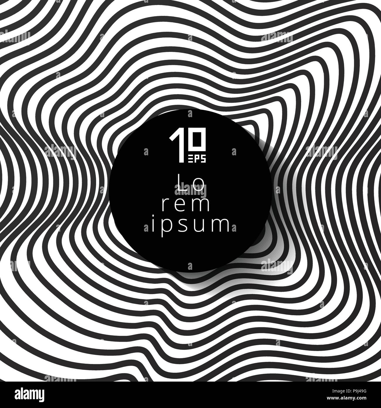 Muster schwarzen und weißen Linien wave Abstrakt Hintergrund. Vector Illustration Stock Vektor