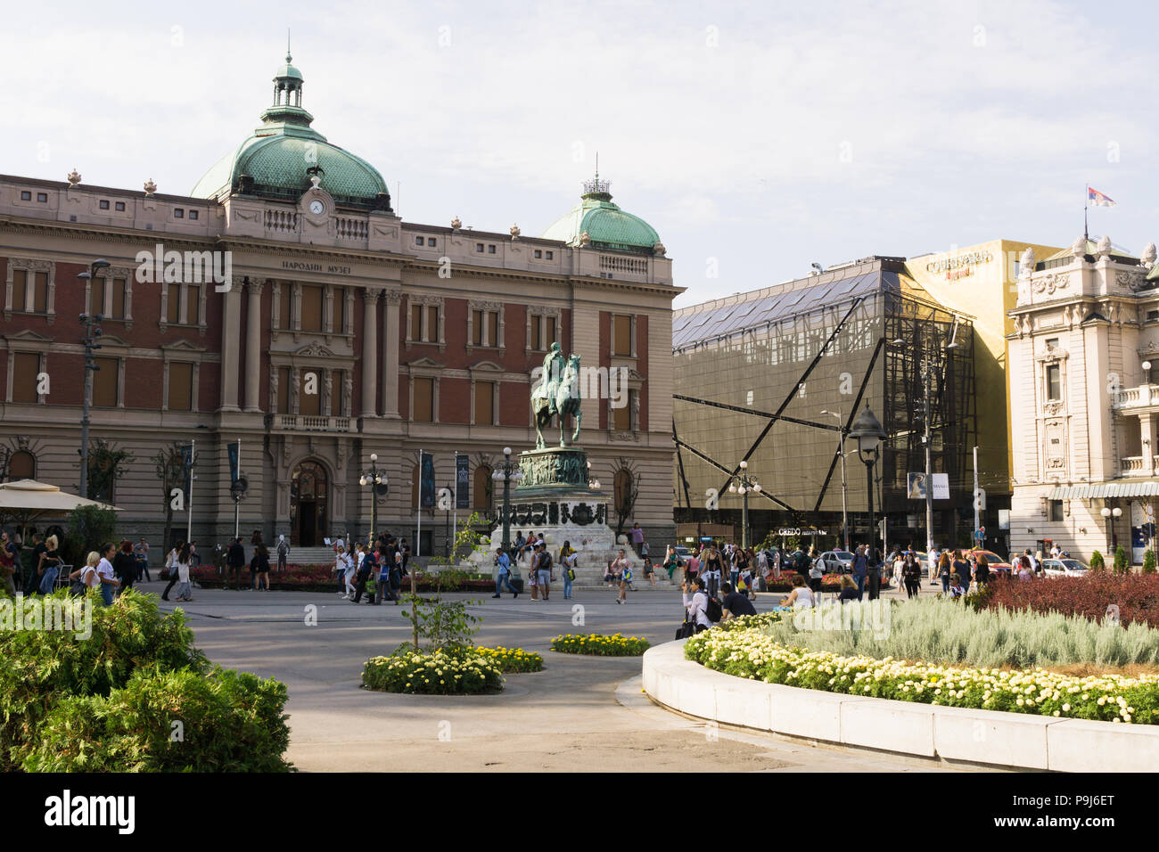 Das Nationalmuseum von Serbien am Platz der Republik in Belgrad. Stockfoto