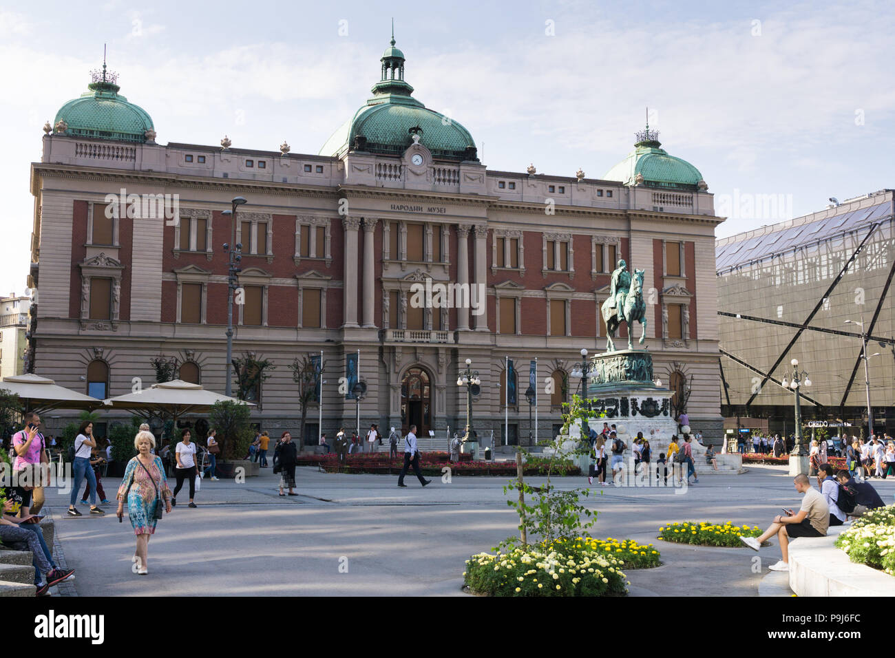 Das Nationalmuseum von Serbien am Platz der Republik in Belgrad. Stockfoto