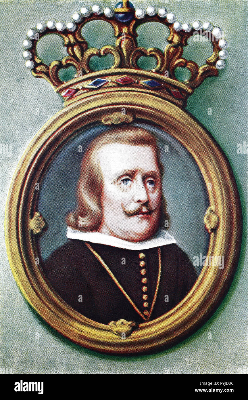 Philipp IV. von Spanien, Felipe IV, 8. April 1605 bis 17. September 1665, war König von Spanien, wie Philip IV in Kastilien und Philipp III. von Aragon, Portugal, digital verbesserte Reproduktion einer Vorlage drucken aus dem Jahr 1900 Stockfoto