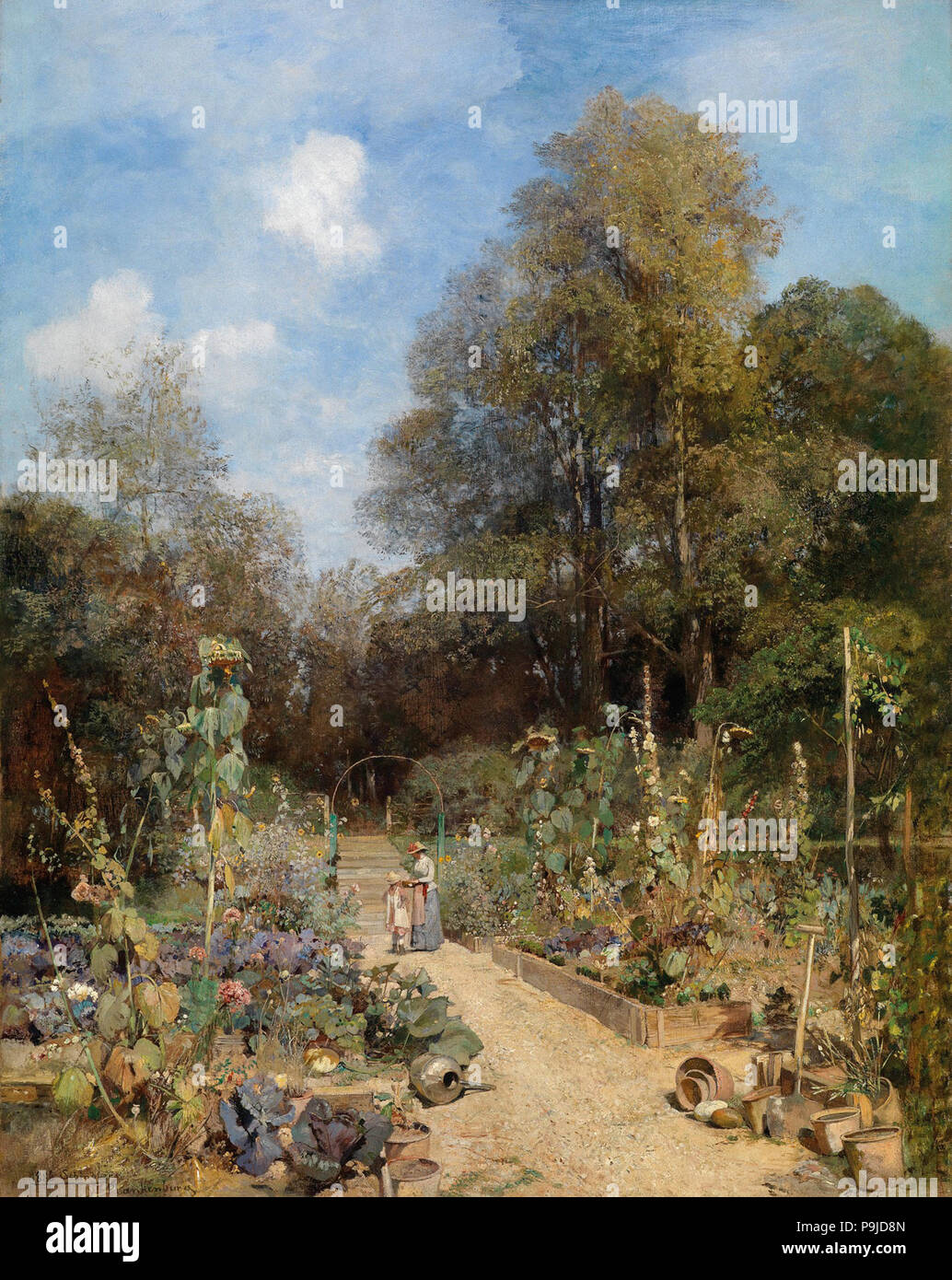 Emil Jakob Schindler - Garten in Plankenberg Stockfoto