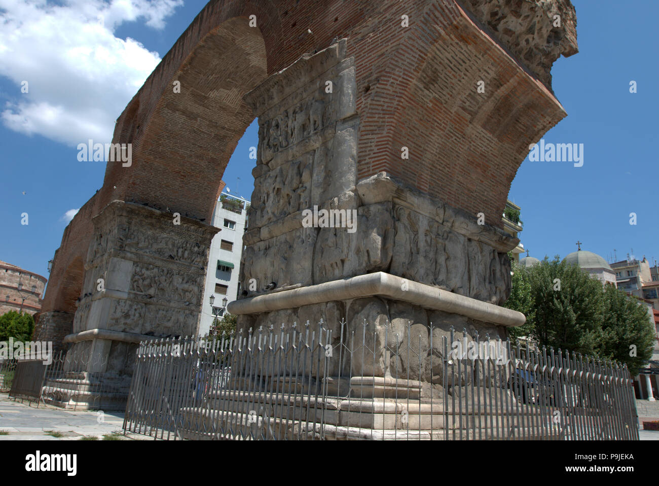 Der Triumphbogen des Galerius, auch als Kamara, einem frühen 4. Jahrhundert AD Denkmäler in der Stadt Thessaloniki, Griechenland Stockfoto