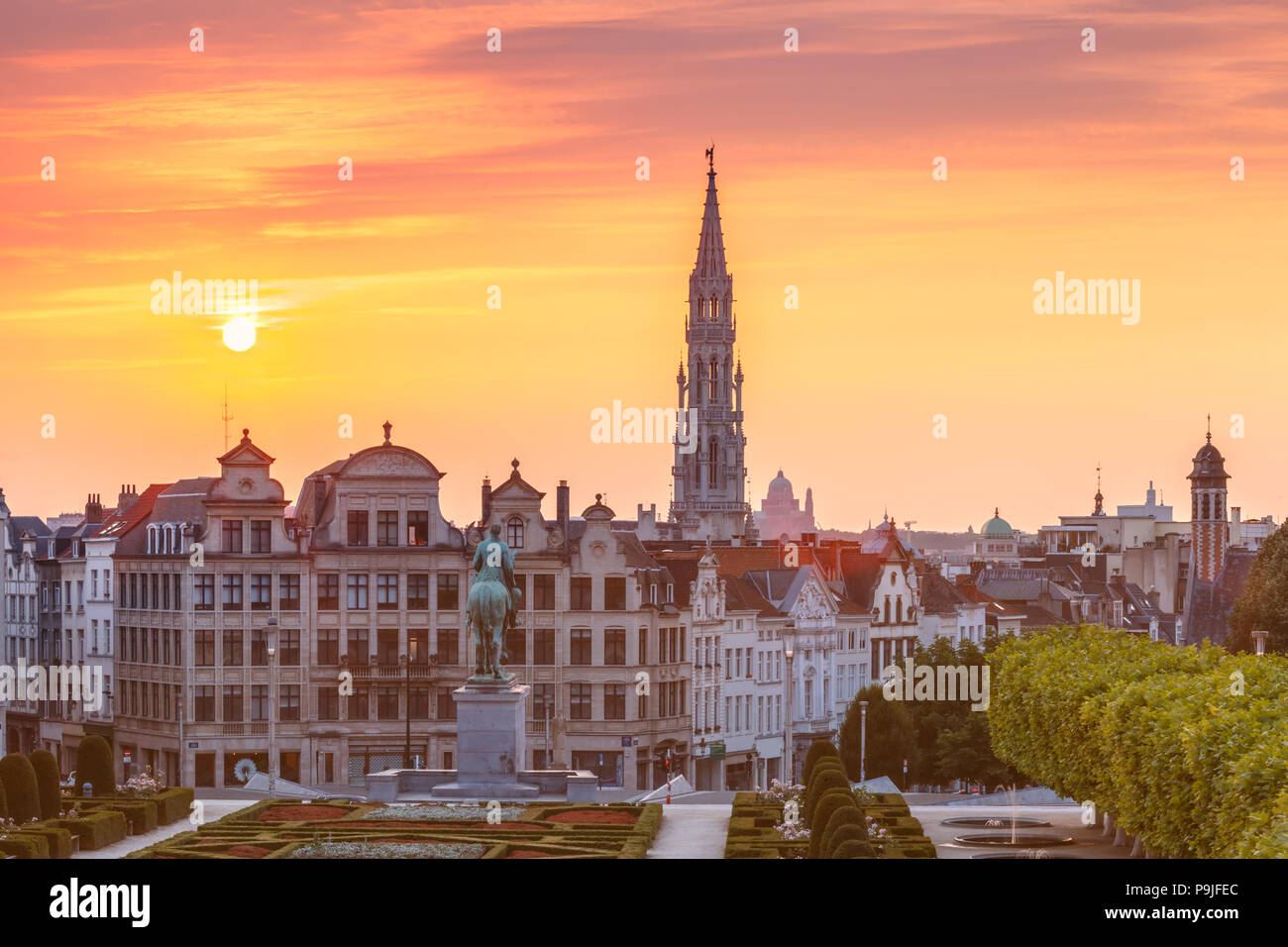 Brüssel bei Sonnenuntergang, Brüssel, Belgien Stockfoto