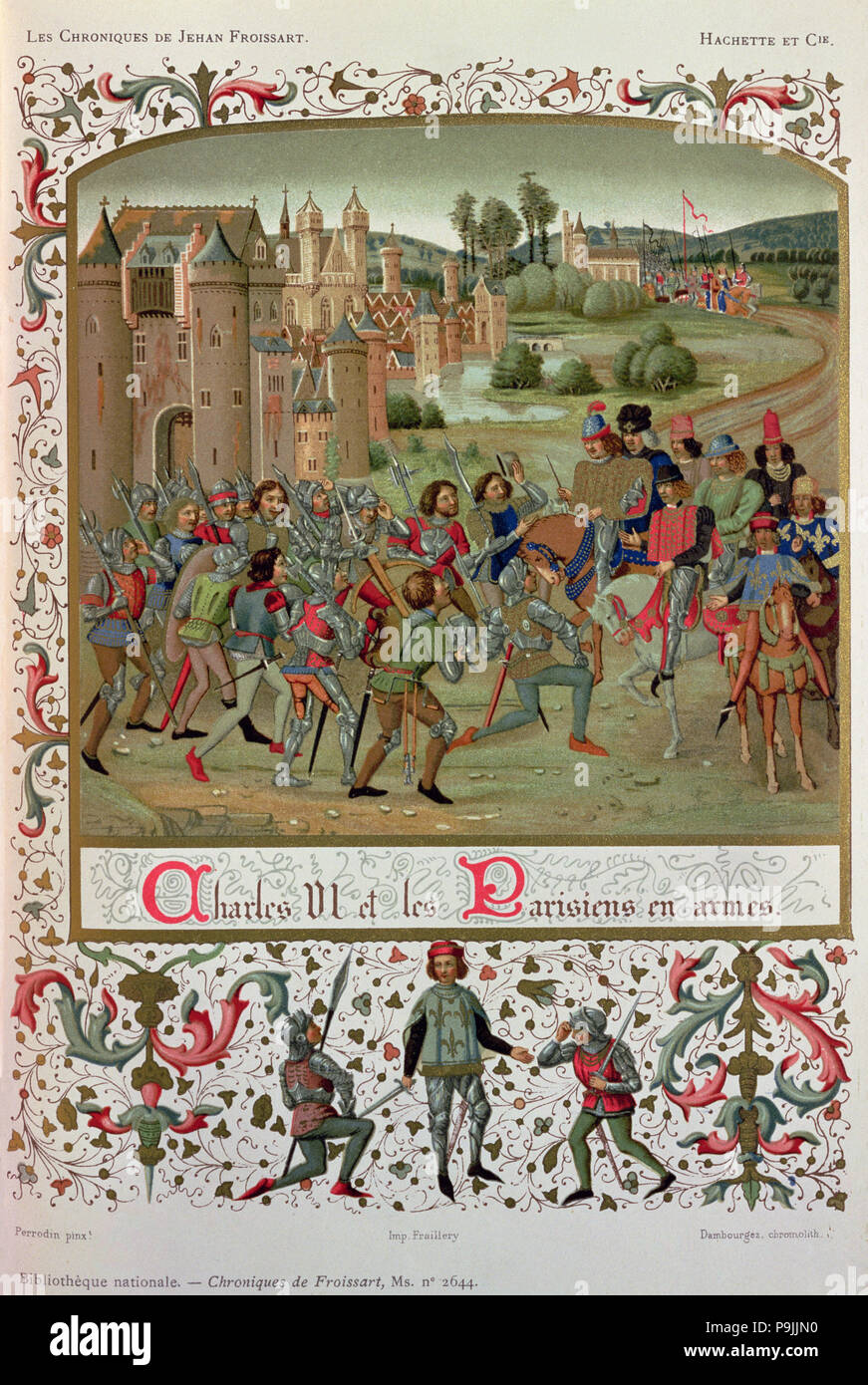 Maillotins Revolte (1382). 'Charles VI und den Parisern in Waffen", miniatur Im "Chroniques De ... Stockfoto