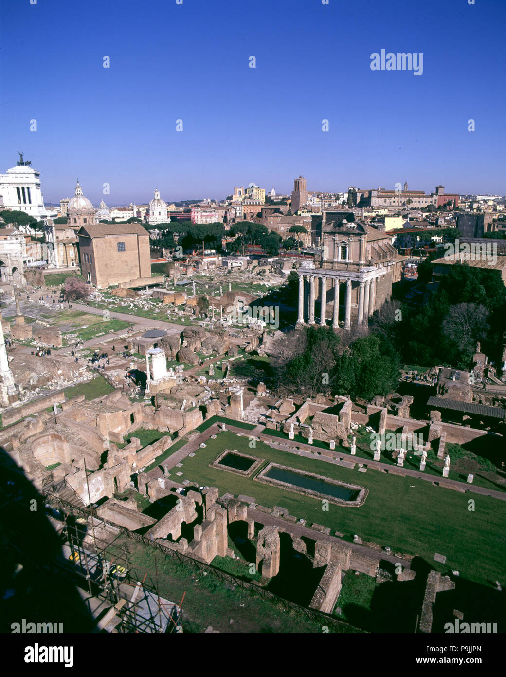 Allgemeine Ansicht des Forum Romanum. Stockfoto