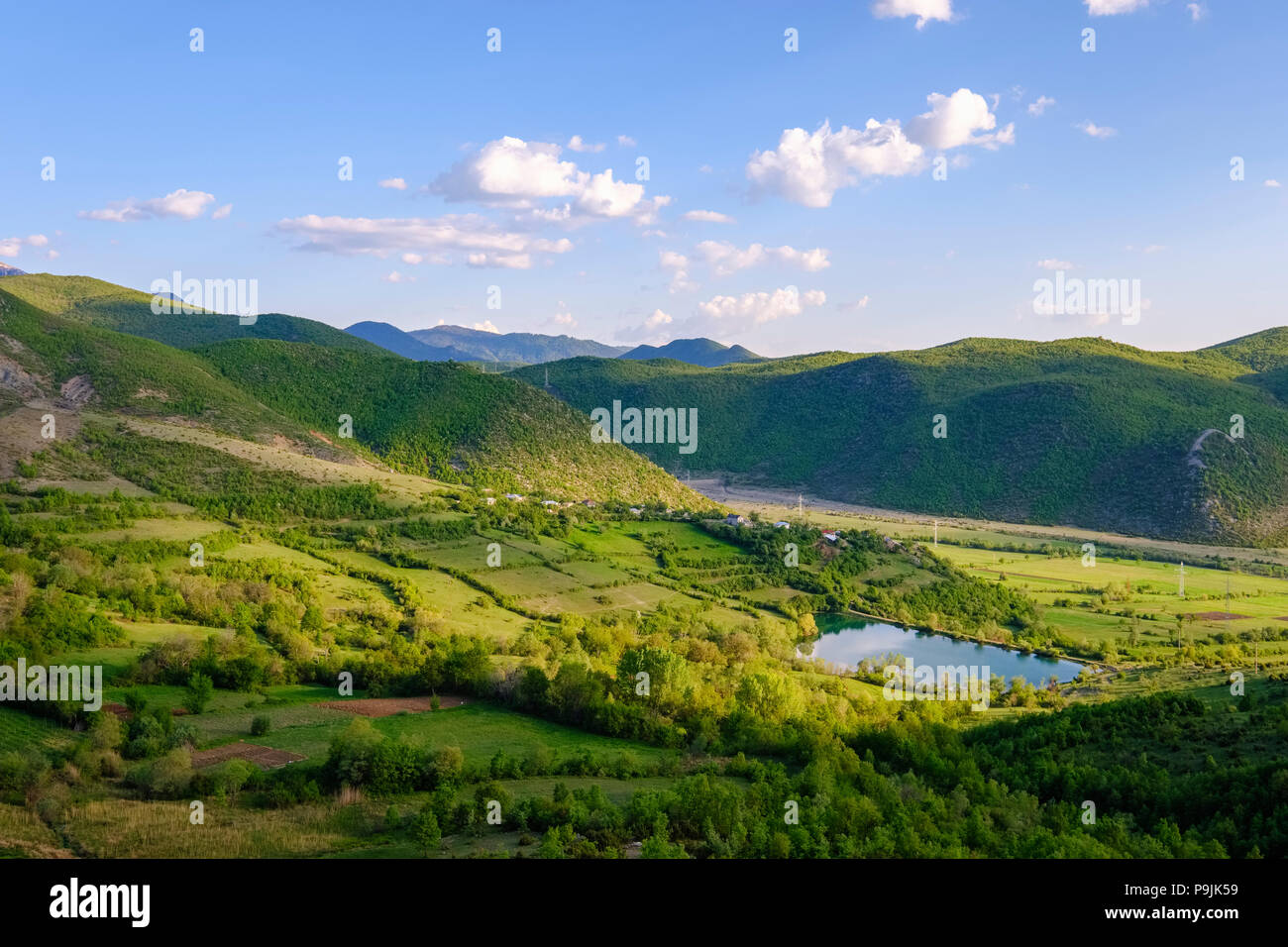 Barmash Pass Landschaft, Korça Region, Korca, Albanien Stockfoto
