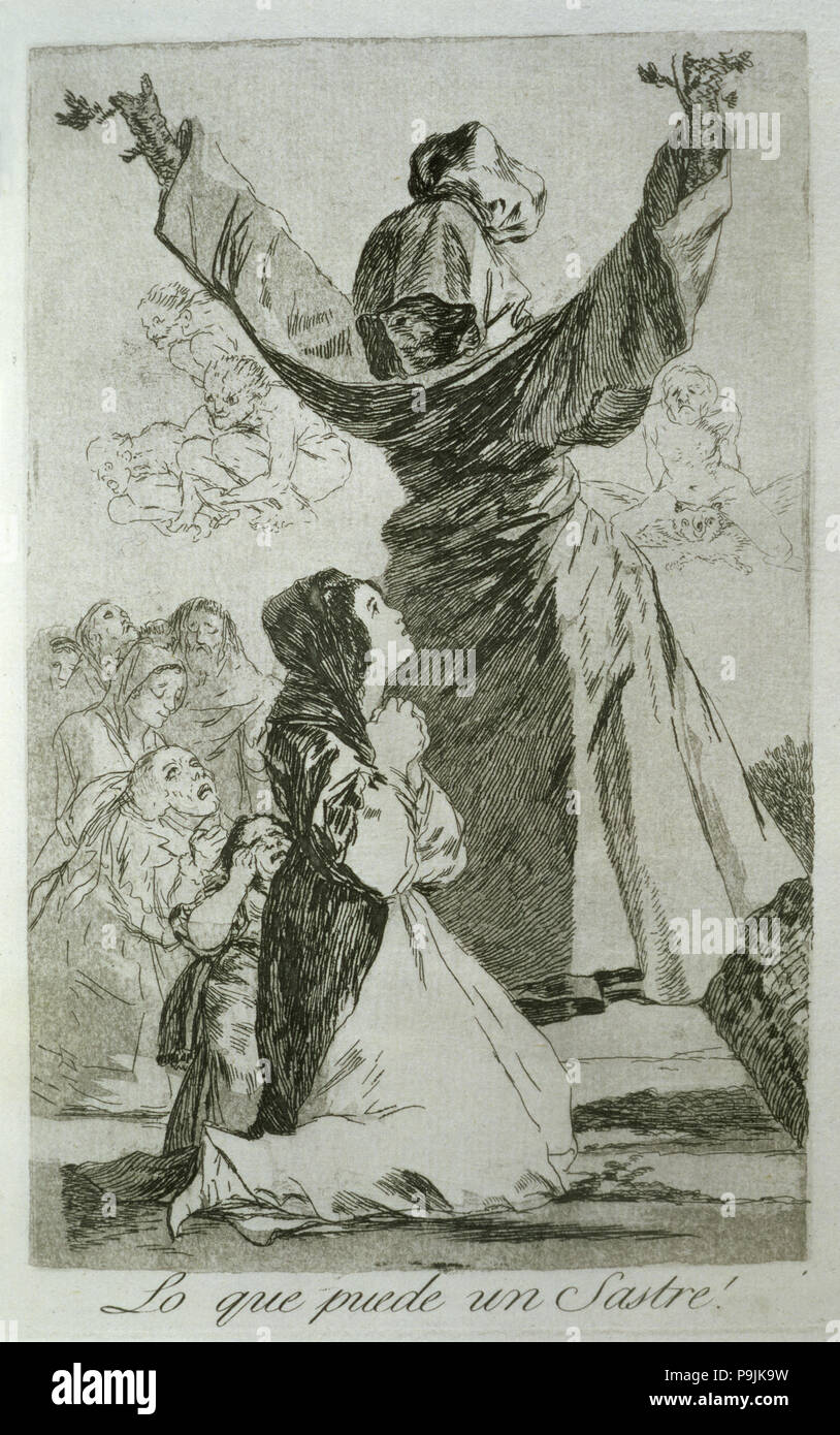 Los Caprichos, Serie von Radierungen von Francisco de Goya (1746-1828), Platte 52:'¡Lo Que puede un s ... Stockfoto