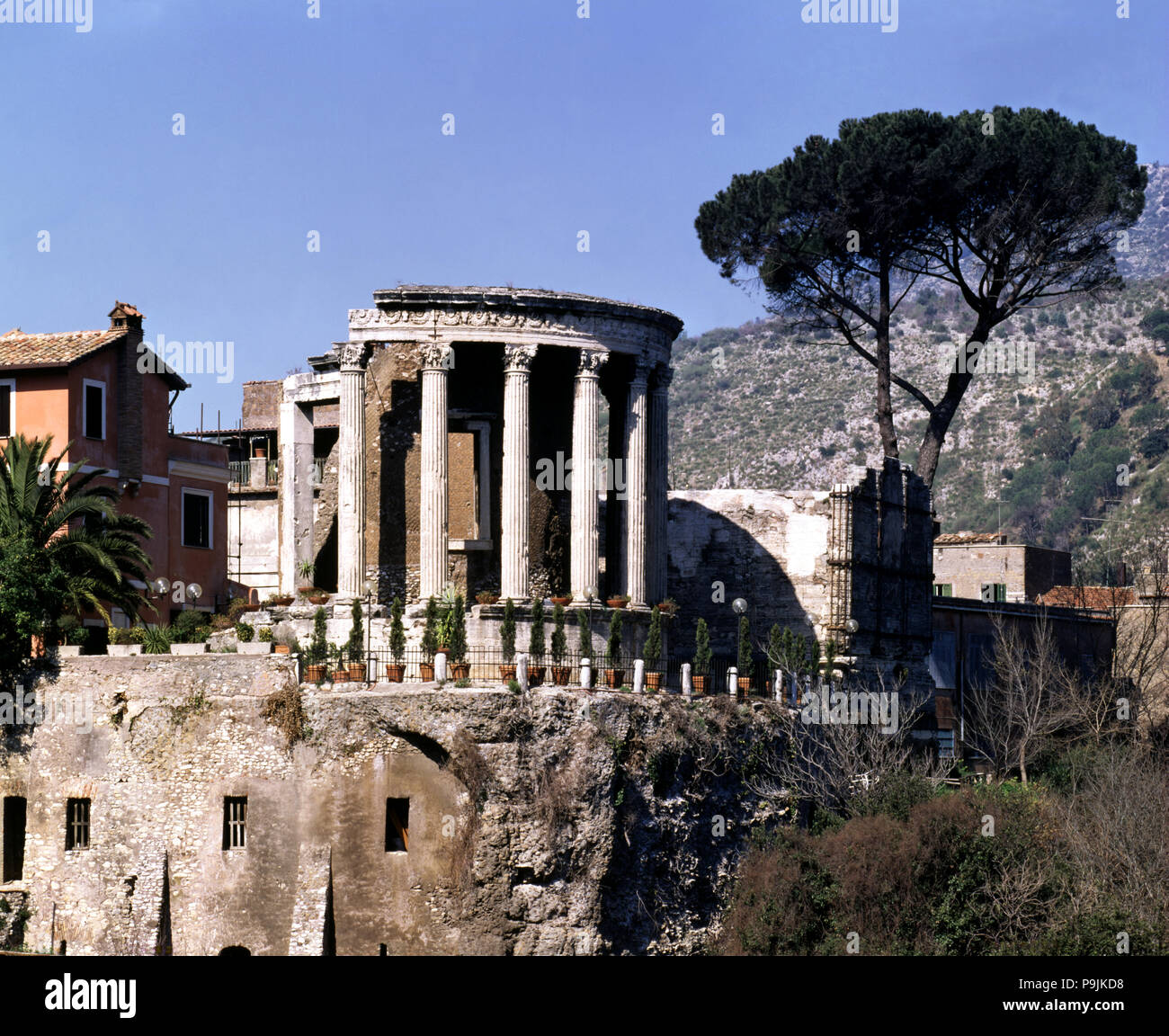 Vesta Tempel oder Tempel der Sibylle im Tivoli Ruinen. Stockfoto