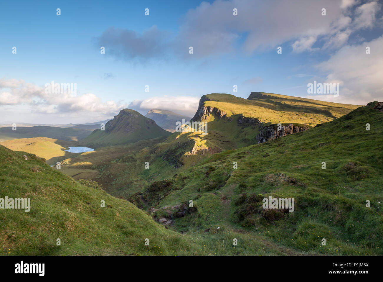 Quiraing Rock Landschaft, trotternish Ridge, Highlands, Isle of Skye, Innere Hebriden, Schottland, Vereinigtes Königreich Stockfoto