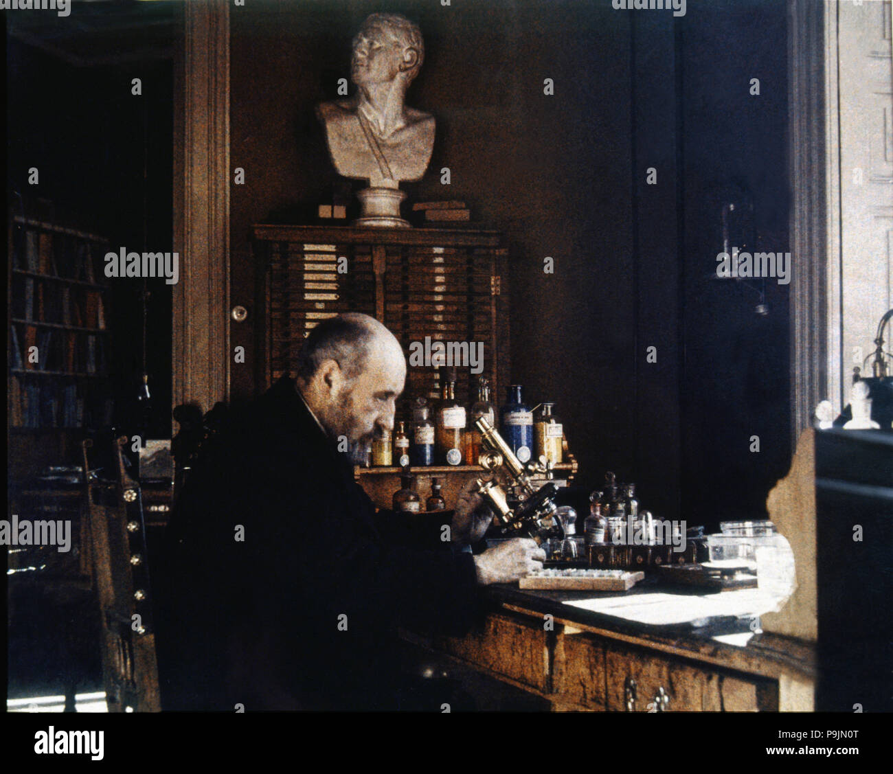 Santiago Ramón y Cajal (1852-1934), spanischer Arzt und Wissenschaftler, Nobelpreis 1906, Farbe… Stockfoto