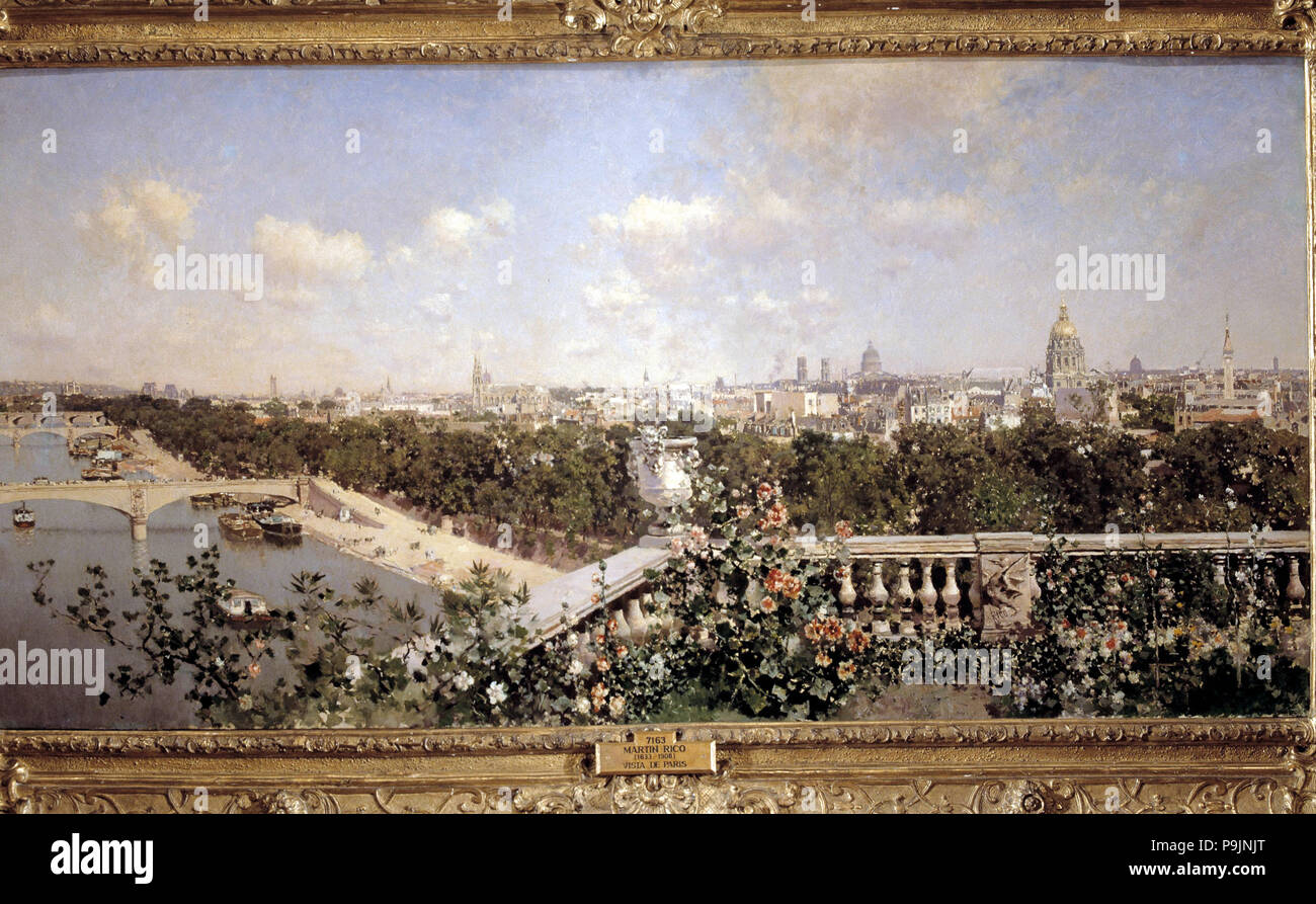 Blick auf Paris', Öl von Martin Rico, zwischen 1895-1899. Stockfoto