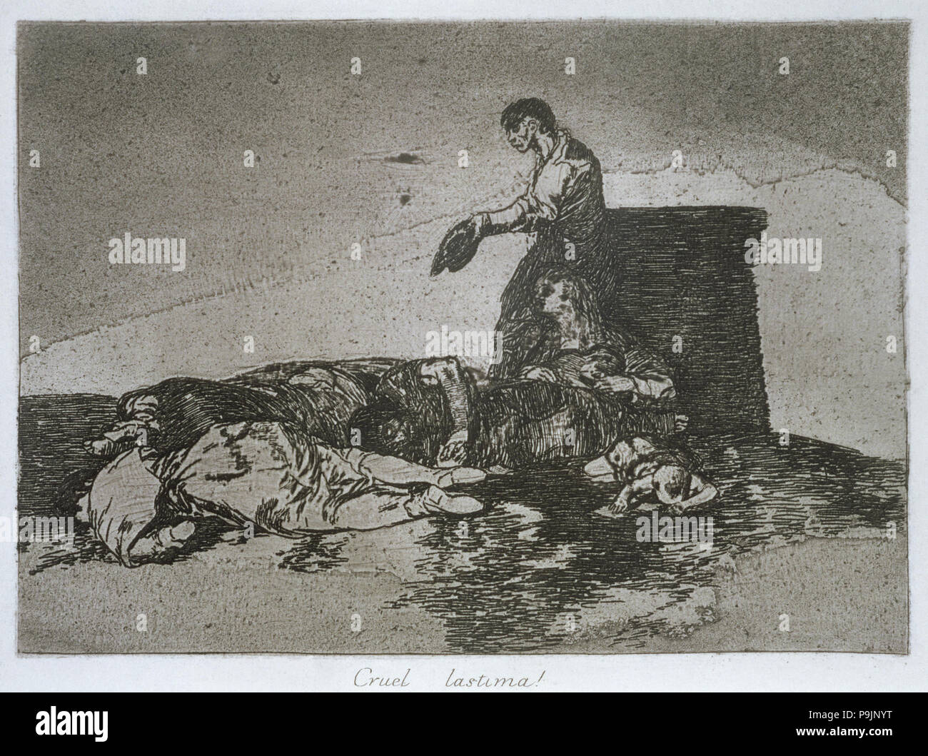Die Katastrophen, von Krieg, eine Serie von Radierungen von Francisco de Goya (1746-1828), Platte 48: 'Grausam lás… Stockfoto