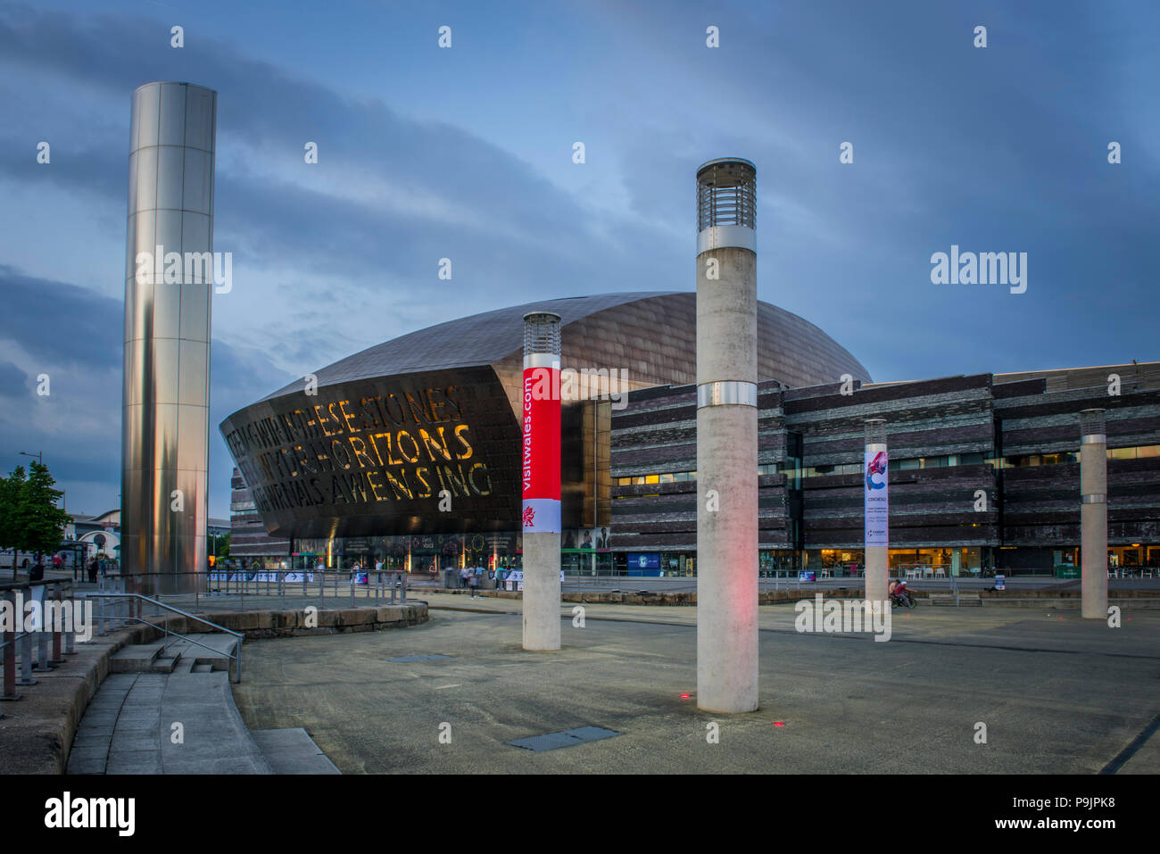 Welsh Millenium Center, Architekt Percy Thomas, Event Center, Cardiff, South Glamorgan, Wales, Vereinigtes Königreich Stockfoto