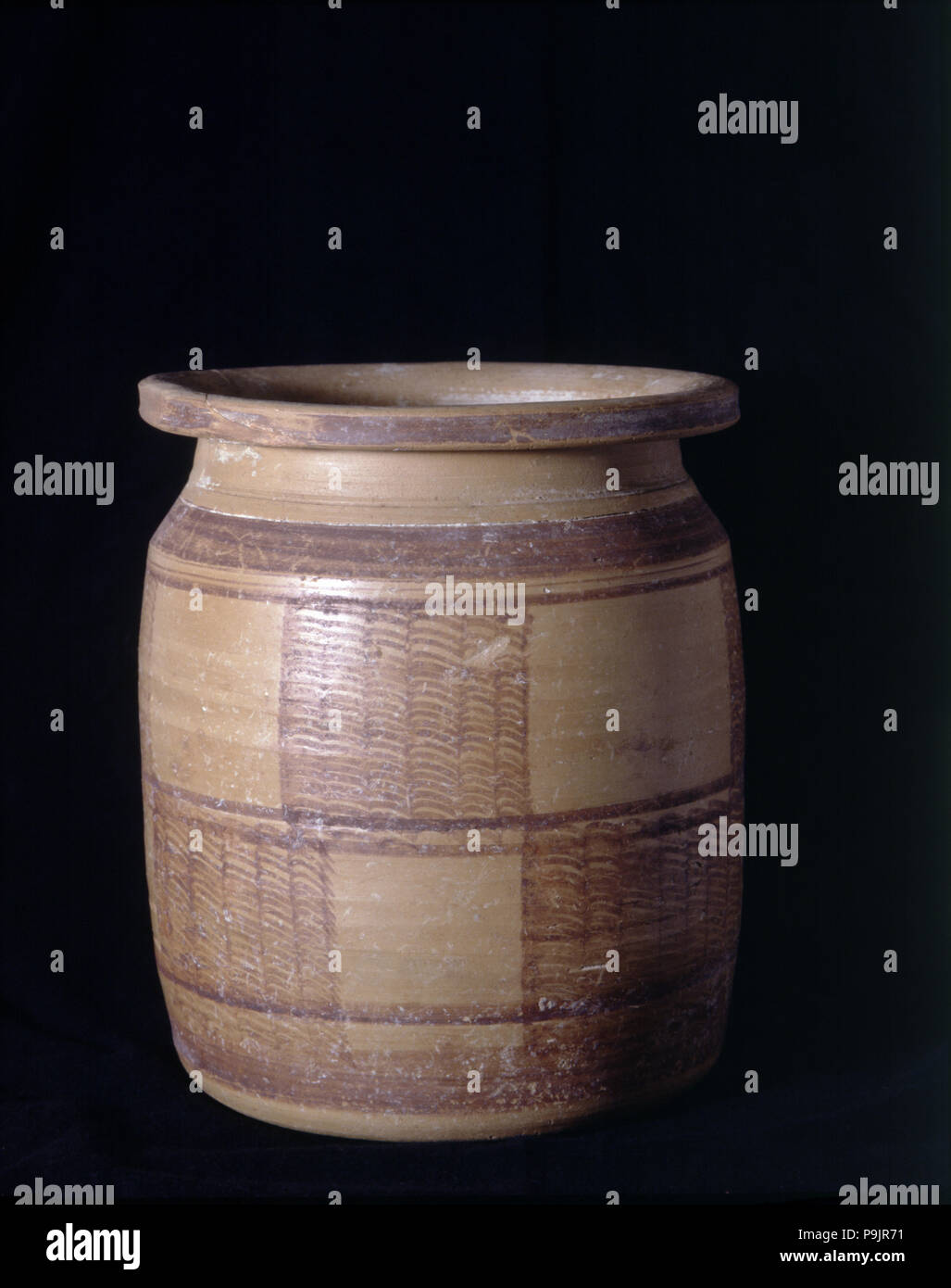 Dekoriert Urne, kommt aus dem Ibero-keltisch-römischen Stadt Azaila Alcalá (Teruel). Stockfoto