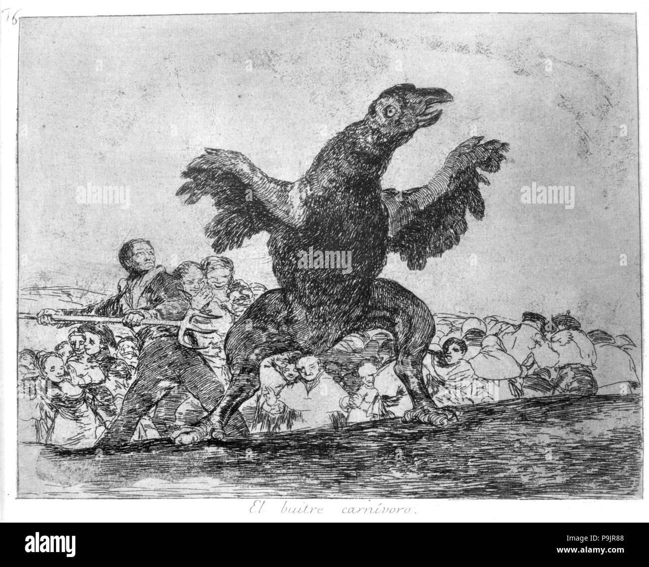 Die Katastrophen, von Krieg, eine Serie von Radierungen von Francisco de Goya (1746-1828), Platte 76: 'El Buitre… Stockfoto