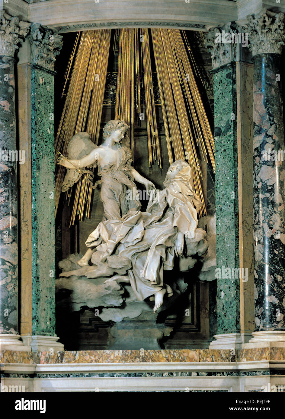 Die Ekstase der Heiligen Theresa", 1646, von Gian Lorenzo Bernini entworfen. Stockfoto