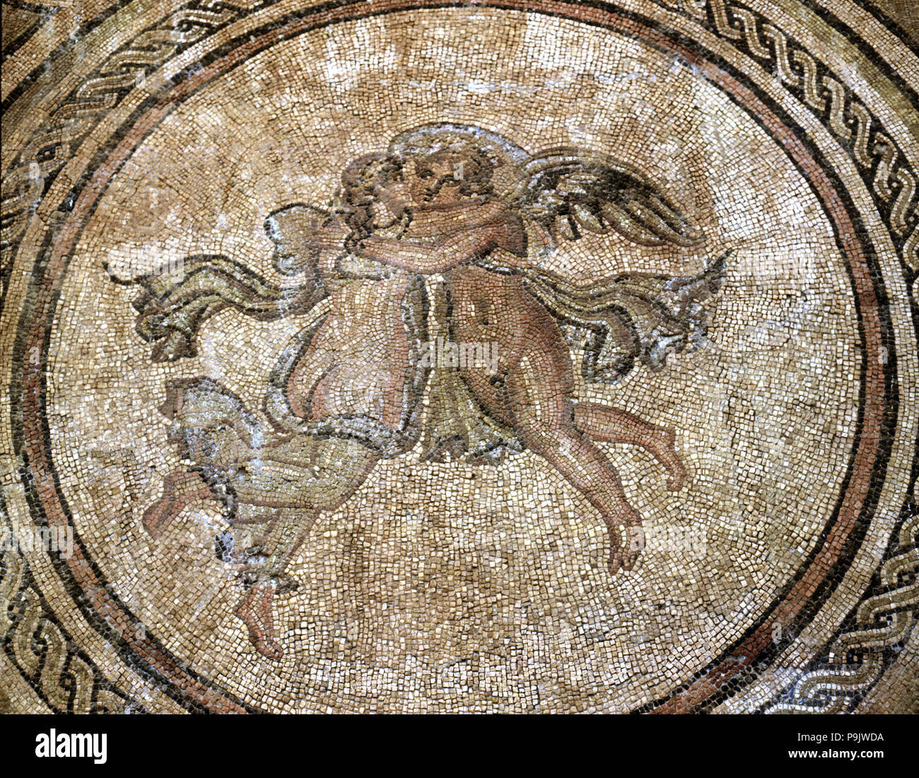 Mosaik, die Venus und Psyche, in Alcazar de Cordoba erhalten. Stockfoto