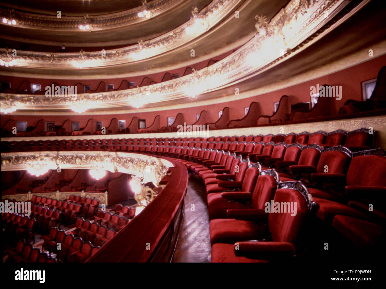 Innenansicht Des Gran Teatre Del Liceu In Barcelona Stallen Und Boxen Vor Dem Wiederaufbau M Stockfotografie Alamy
