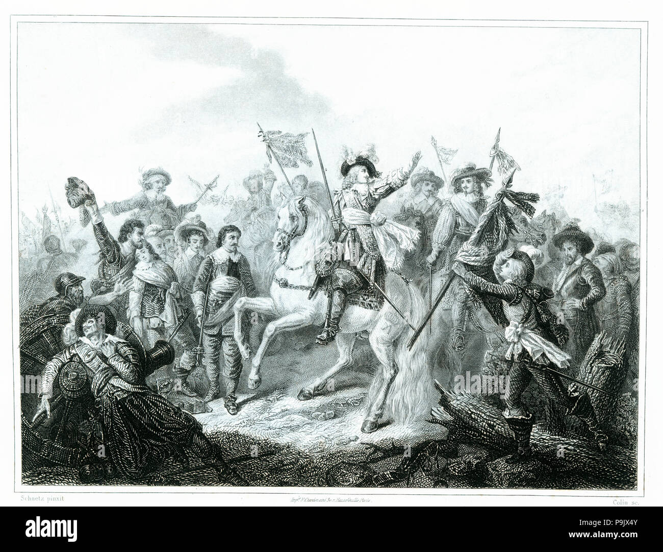 Schlacht von Rocroi. Niederlage der Spanischen Truppen in Flandern durch französische Truppen durch den Herzog … ein Einschaltbefehl gegeben wurde Stockfoto