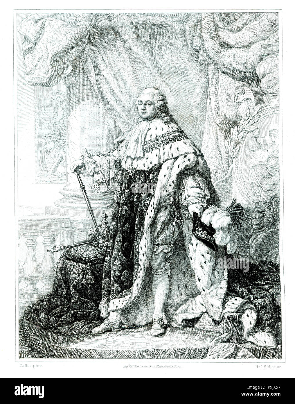 Louis XVI (1754-1793), König von Frankreich und Navarra, Kupferstich von 1853. Stockfoto