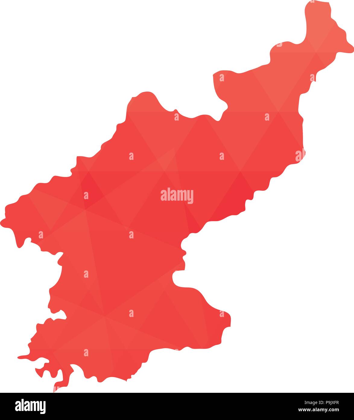 Nord- und Südkorea einfache Karte mit weißem Hintergrund, Vector Illustration Stock Vektor