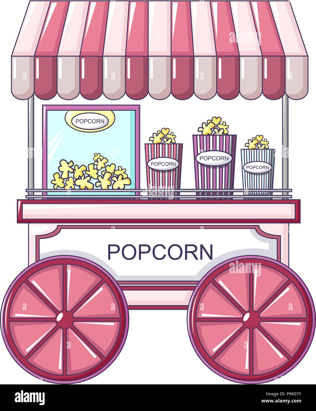 Popcorn street shop Symbol, Cartoon Stil Stock Vektor