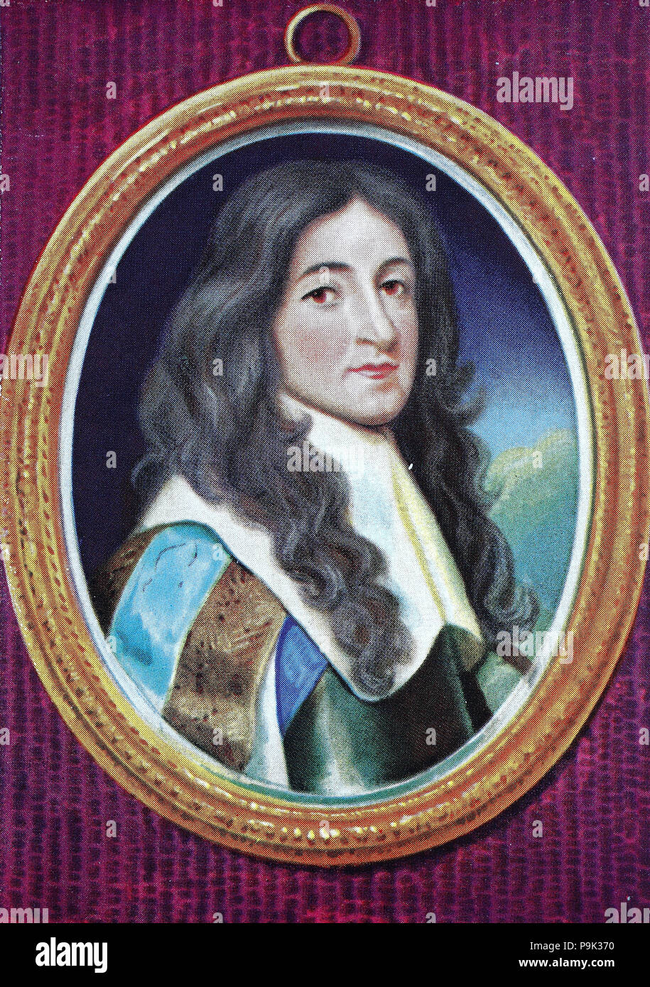 James II und VII, 14. Oktober 1633 â € "16. September 1701, war der König von England und Irland als James II. und König von Schottland als James VII, ab dem 6. Februar 1685, bis er in der Glorious Revolution von 1688 abgesetzt wurde, digital verbesserte Reproduktion einer Vorlage drucken aus dem Jahr 1900 Stockfoto