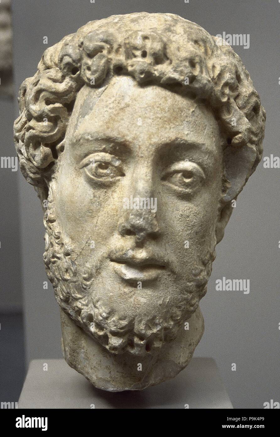 Commodus (161-192 AD). Römischer Kaiser (180-192 AD). Nerva-Antonine. Büste. Ephesus Archäologischen Museum. Selc uk, Türkei. Stockfoto