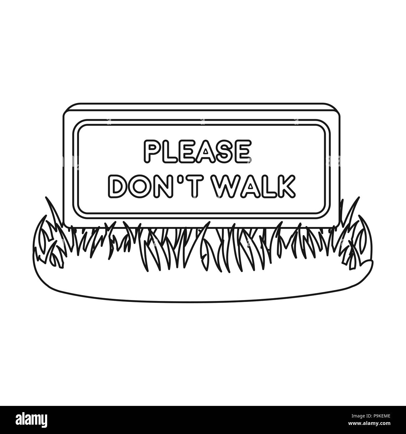 Bitte gehen Sie auf das Symbol in der gliederungsansicht Stil auf weißem Hintergrund. Park symbol Vektor Illustration. Stock Vektor