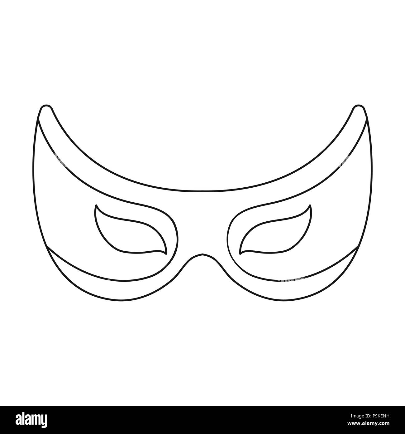 Augenmaske Symbol in der gliederungsansicht Stil auf weißem Hintergrund.  Die Superhelden Maske symbol Vektor Illustration Stock-Vektorgrafik - Alamy