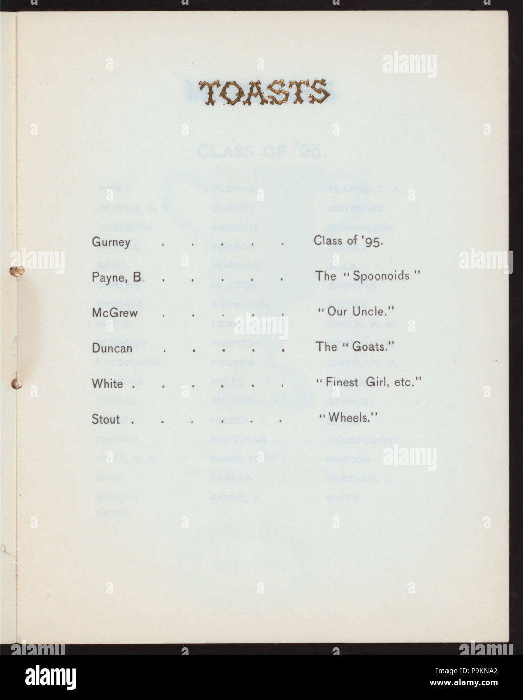 723 GRADUIERUNG BANKETT (Besitz) U.S.M.A. (UNITED STATES MILITARY ACADEMY) (at) "MURRAY HILL HOTEL (NEW YORK, NY)" (Hotel) (NYPL Hades -270531-4000003041) Stockfoto