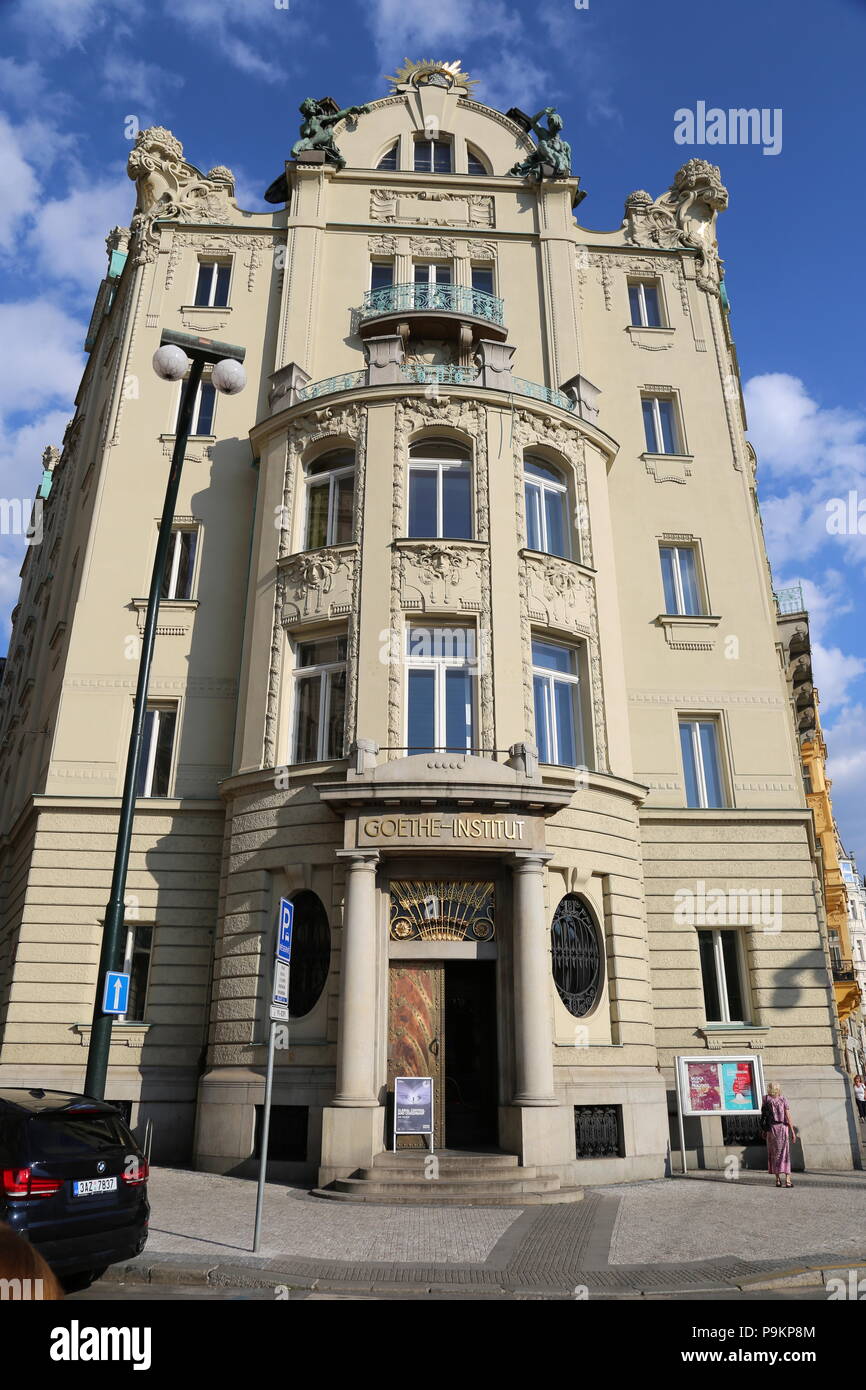 Goethe Institut Language School, Masarykovo Nábřeží, Nové Město (Neustadt), Prag, Tschechien (Tschechische Republik), Europa Stockfoto