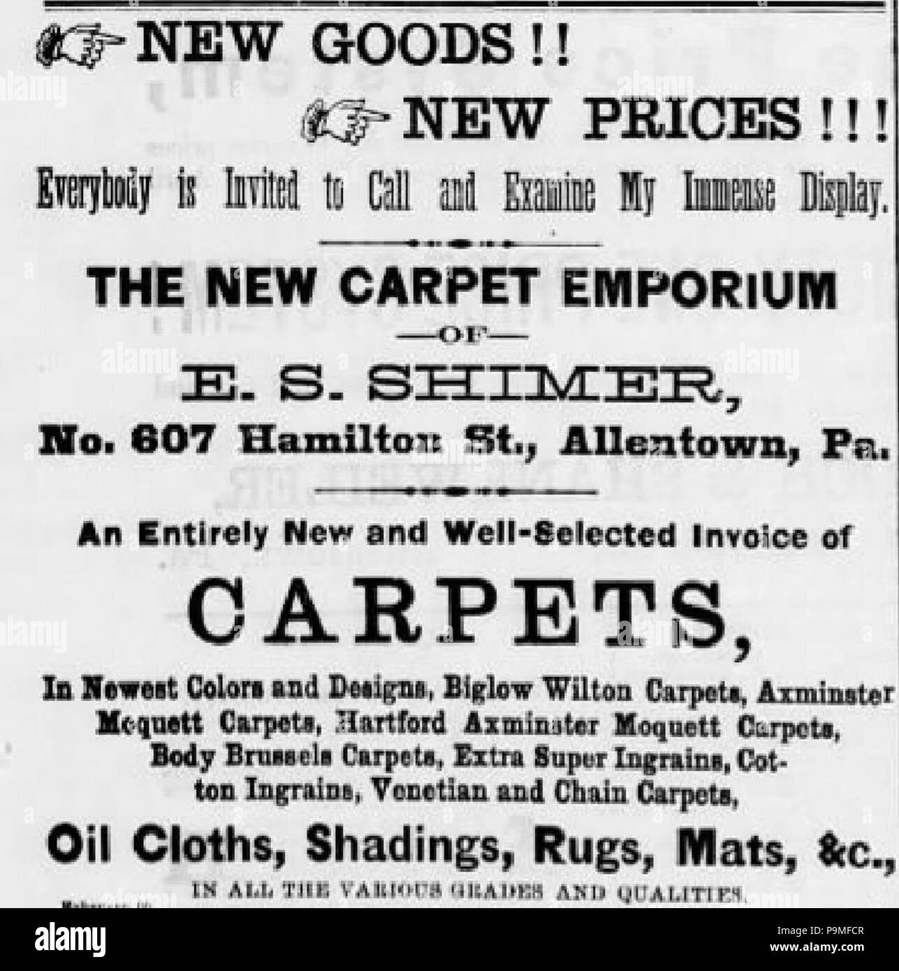 21 1884-E S Shimer - 26 Mar DM - Allentown PA Stockfoto