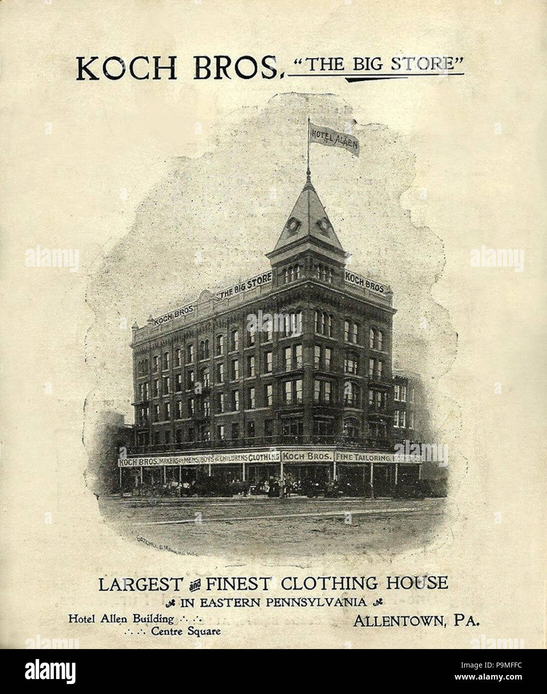 27 1905 - Koch Brüder Ad-Allentown PA Stockfoto