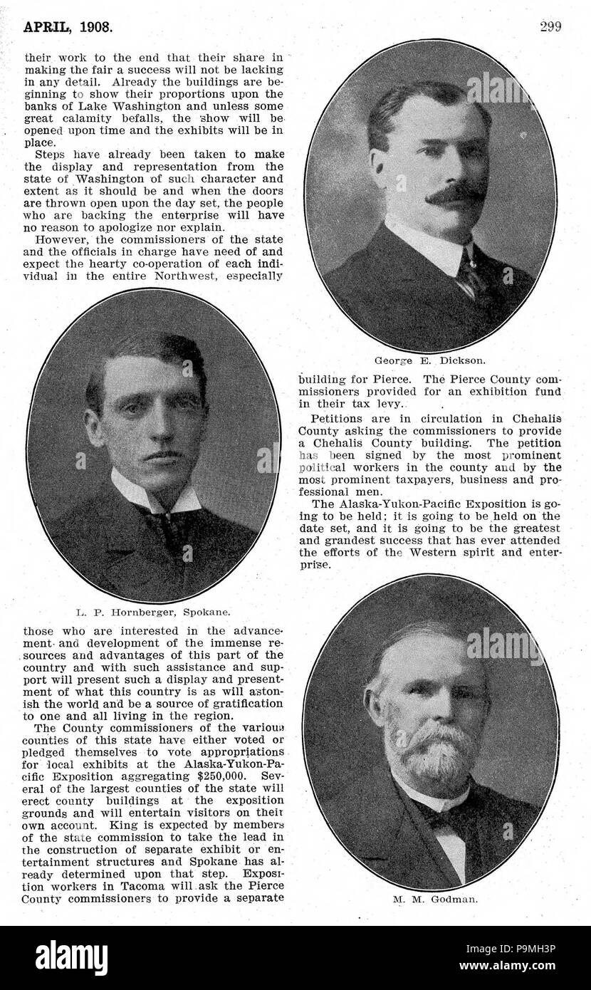 108 Alaska-Yukon-Pazifik Ausstellung - Seite 299 Stockfoto