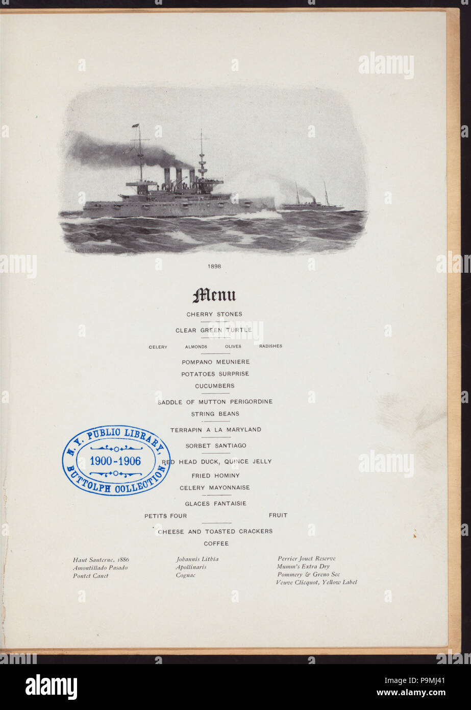 571 ABENDESSEN ZU EHREN DES HINTEREN ADMIRAL WILLIAM T. Sampson, US NAVY (by) COLONIAL CLUB VON NEW YORK (NY) (Verein) (NYPL Hades -271411-4000005442 gehalten) Stockfoto