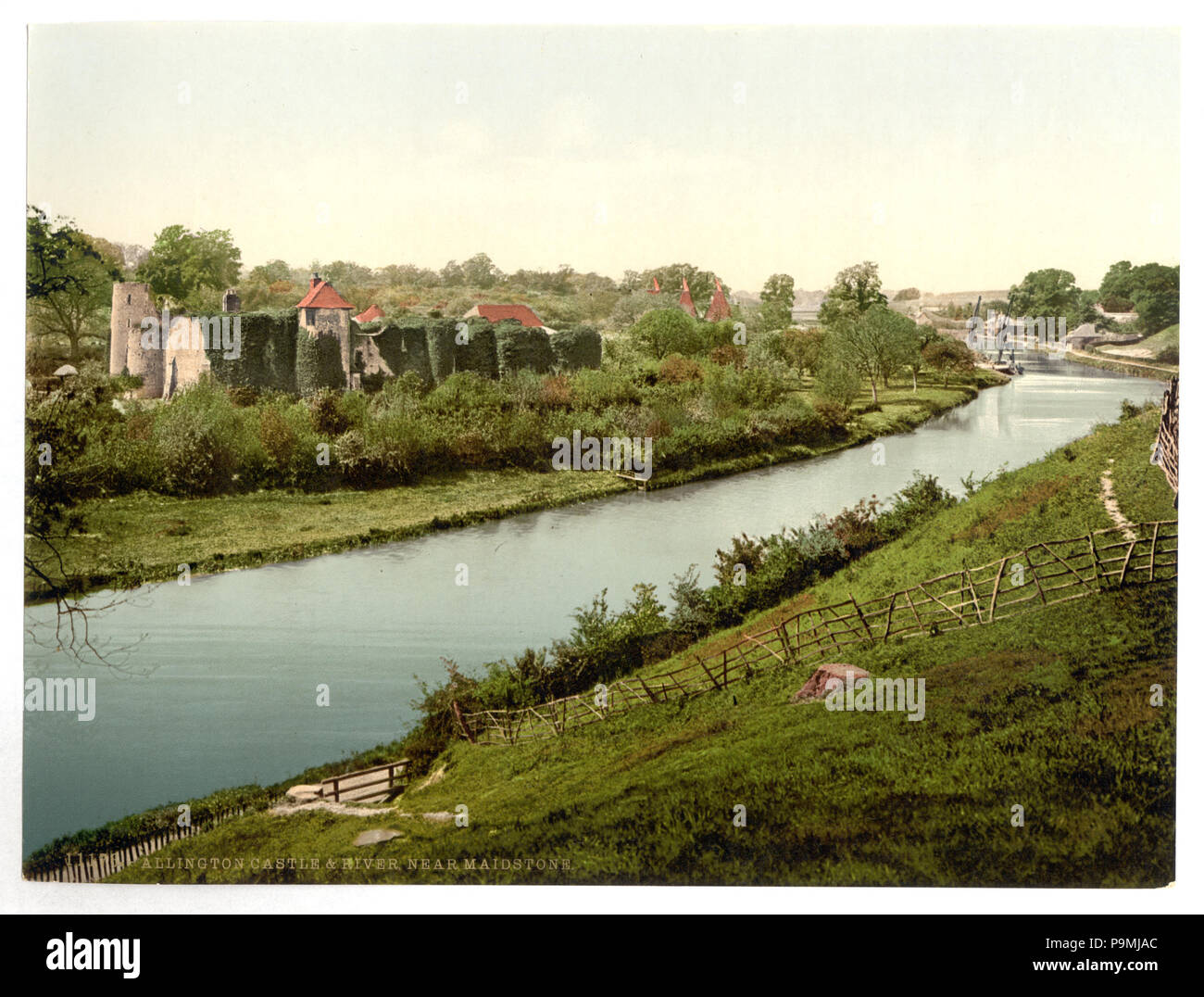 118 Allington Castle und River, in der Nähe von Maidstone, England - LCCN 2002697023 Stockfoto